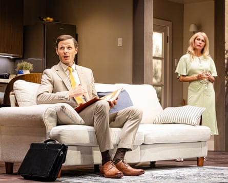 Rupert Young and Juliet Cowan in Affluenza.
