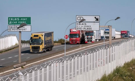 Lorries near the port of Calais
