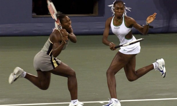 Serena Williams (left) and her sister Venus won 14 grand slam doubles titles all told, the first of them at the US Open in 1999.