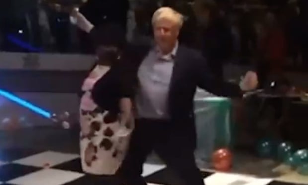 Boris Johnson dancing at a work event