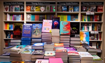 Young adult books on display in Foyles bookshop.
