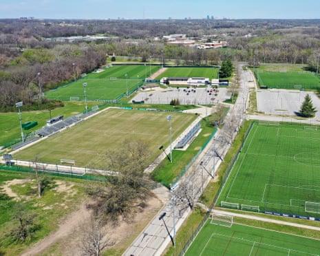 An aerial view of Swope Soccer Village in Kansas City, the official base camp for England