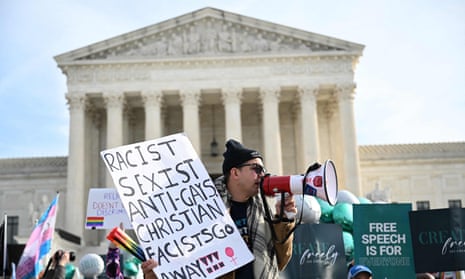 ‘The US supreme court heard oral arguments on Monday, and the 6-3 conservative majority is certain to hand Smith a victory allowing her to deny service to clients based on sexual orientation.’