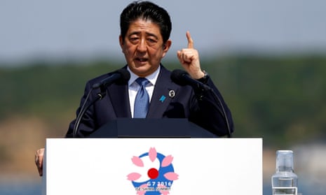 Japanese prime minister Shinzo Abe at the G7 Ise-Shima summit