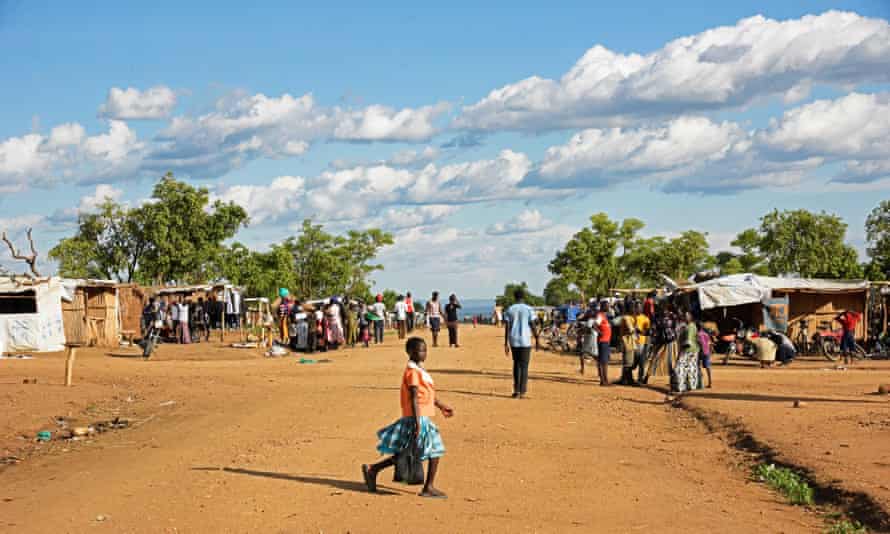 Refugees at Bidibidi zone 2 settlement centre in North Uganda