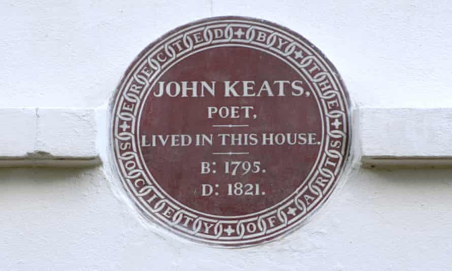 The plaque on Keats House in Hampstead, north London