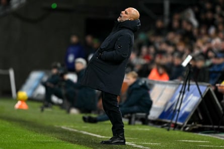 Pep Guardiola on the touchline