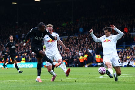Mathys Tel opens the scoring for Spurs at Leeds