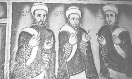Mural, Ba’ata church, Gondar. Aleqa Tsega is on the left.
