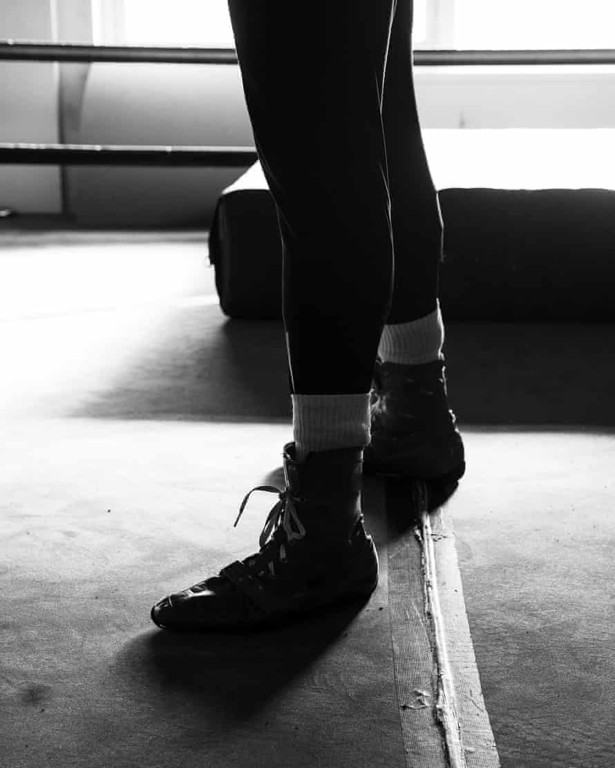 British super heavyweight boxer Clarke training in isolation at the South Derbyshire Boxing Academy in March 2021 in Swadlincote.