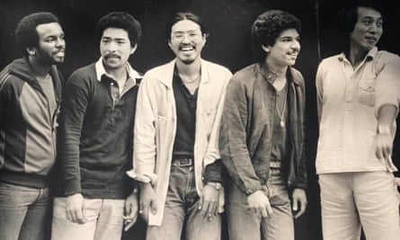 Tokiyoshi ‘Kuma’ Harada, centre. with members of the Breakfast Band in 1981