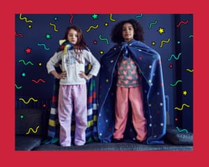 Two young girls dressing up