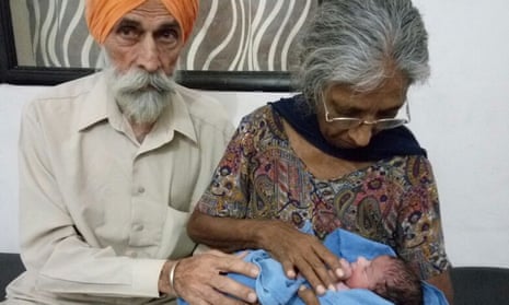 Mohinder Singh Gill and his wife, Daljinder Kaur, with their son Arman in Amritsar.