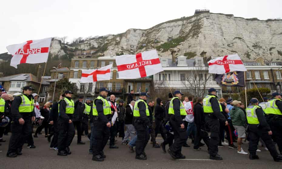 A far-right protest through Dover in April.