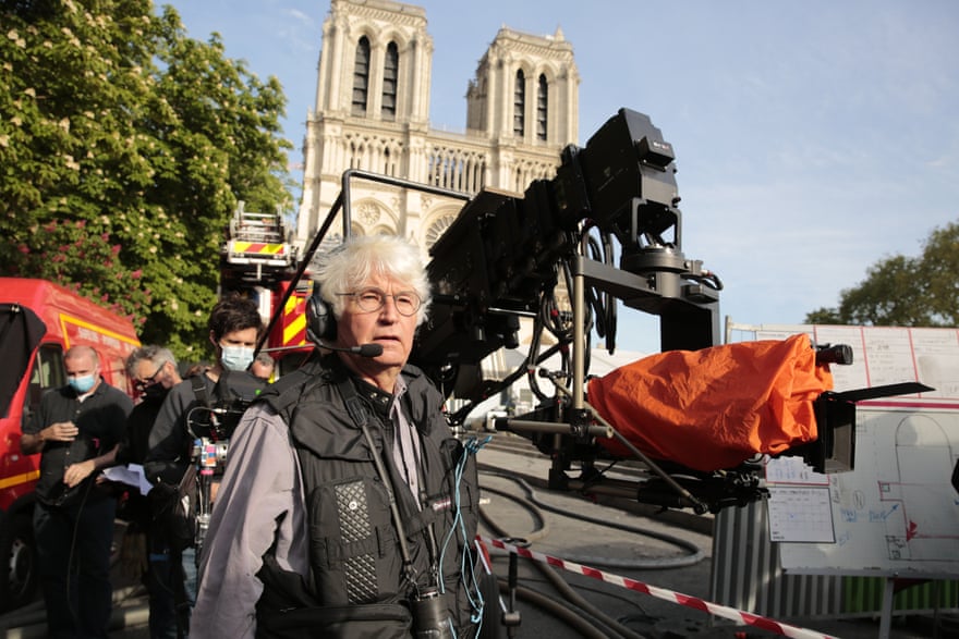 ‘We have an international star, very beautiful and very famous’ … Annaud outside Notre Dame during filming.