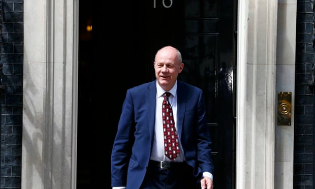 Damian Green, the new work and pensions secretary, leaves 10 Downing Street.