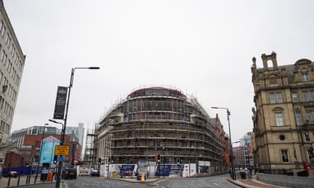 Construction work at the former Majestyk nightclub building, the site of Channel 4’s new Leeds office.