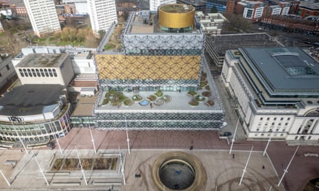  An aerial view of Birmingham public library.