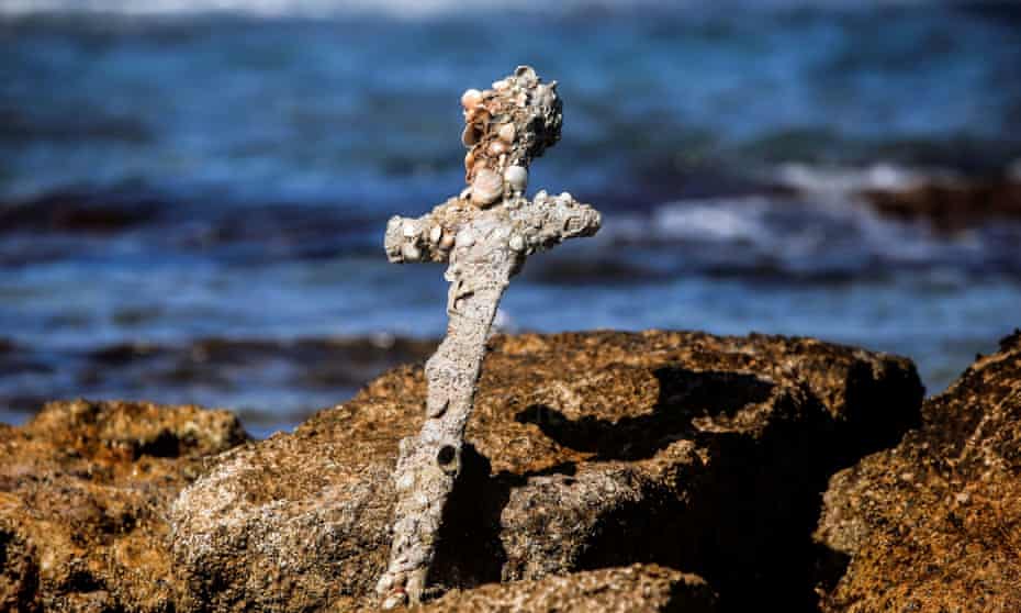 A sword believed to have belonged to a Crusader who sailed to the Holy Land almost a millennium ago