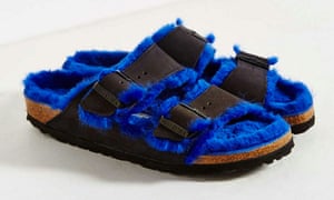 Birkenstock Arizona Blue Shearling Slide Sandal $160, on sale via Urban Outfitters http://www.urbanoutfitters.com/urban/catalog/productdetail.jsp?id=35616309&category=BRANDS