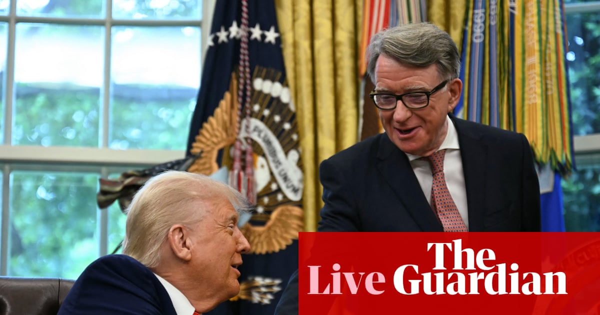 Peter Mandelson unlikely to retain Labour whip if he returns to Lords, senior peer says – UK politics live