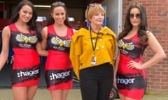 Anne Robinson with Brands Hatch grid girls.