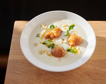 A favourite dish was the cauliflower veloute at Fork in Lewes – beignets, spring onions, blue cheese and hazelnut.