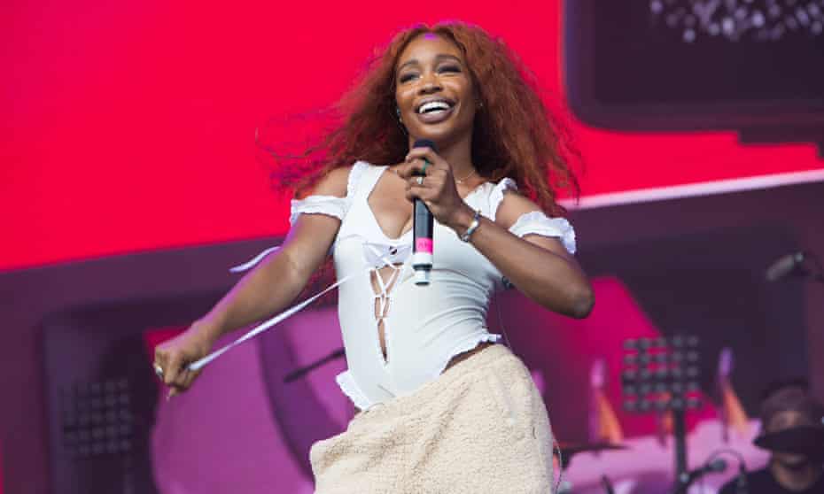 SZA performs at the Lovebox festival in London in 2018.