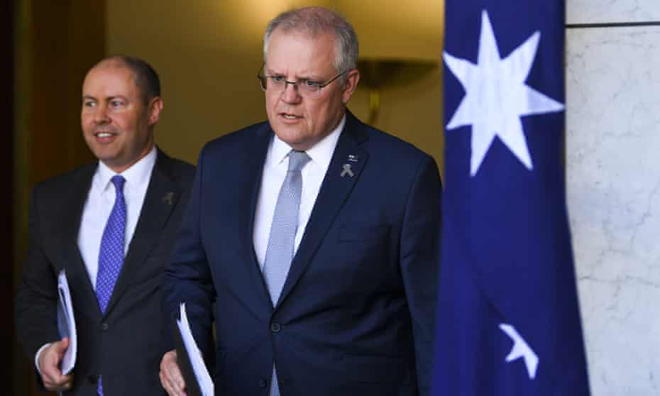 Australian prime minister Scott Morrison and treasurer Josh Frydenberg