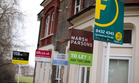To let signs outside properties in London, which registered the smallest increase in average rents in 2021 – although that is beginning to change.