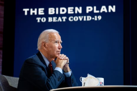 Joe Biden during a briefing about his plan to handle the coronavirus pandemic in Wilmington, Delaware on 28 October 2020.