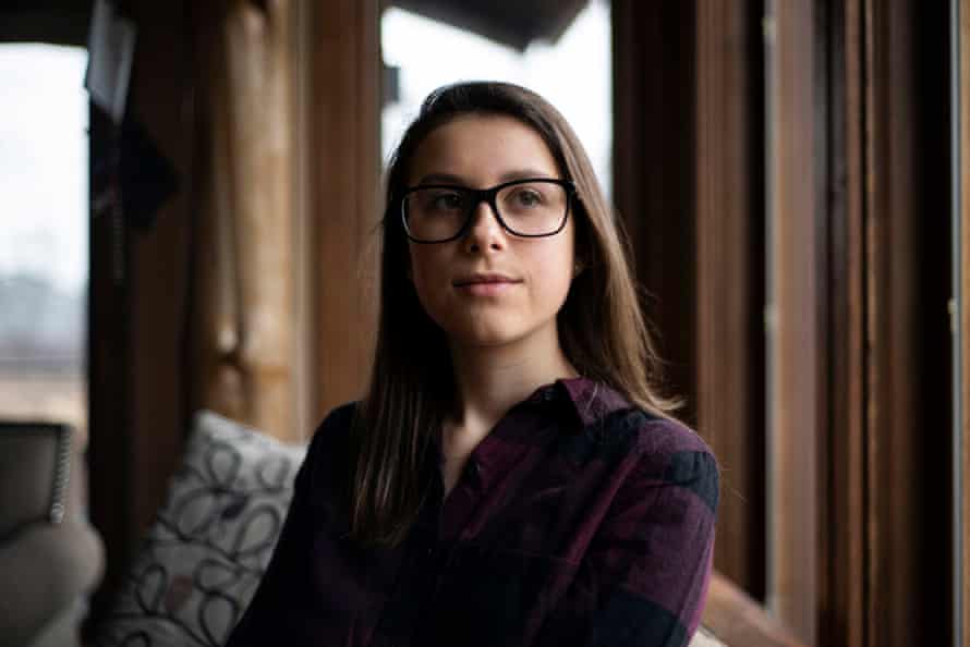 Eva Huffaker, 15, a student at Baraboo High School, has spoken out against an image that has received international attention of boys in her high school giving what appears to be a Nazi salute. She sits for a portrait at her home in Baraboo, Wis. Dec. 31, 2018.