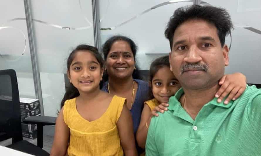 Tamil asylum seekers Nades and Priya Murugappan, and their daughters Kopika and Tharnicaa.