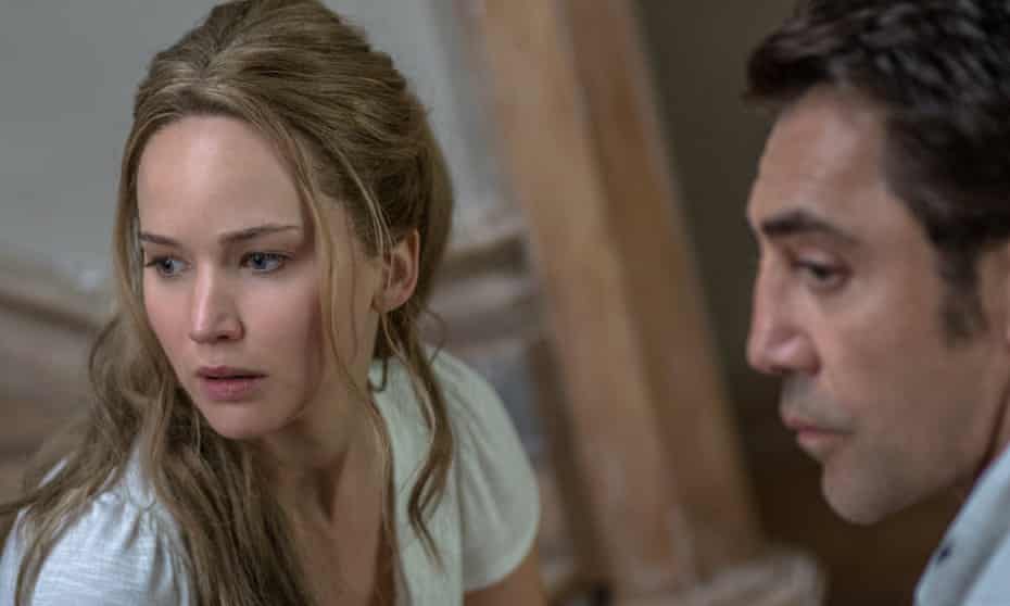 nullLeft to right: Jennifer Lawrence and Javier Bardem in mother!, from Paramount Pictures and Protozoa Pictures.