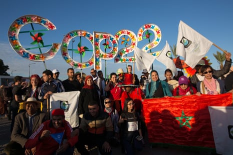 The climate march at the COP22 climate conference in in Marrakech, Morocco