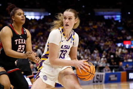 Kate Koval dribbles during an LSU basketball game.