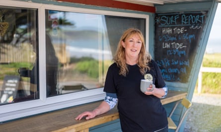 Colette Brooks, the owner of the Beach cafe at Downend, in front of the cafe