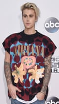 Justin Bieber in a Nirvana T-shirt.