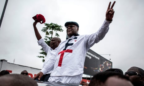 Opposition figure Félix Tshisekedi, right, and his running mate Vital Kamerhe