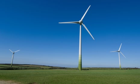 A windfarm in Cornwall, south-west England.