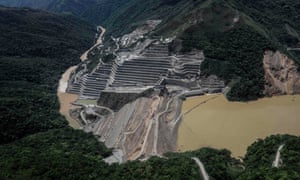 The dam of the Hydroituango Hydroelctric Project, on the Cauca river, near Ituango municipality in Colombia on 12 May 2018. 