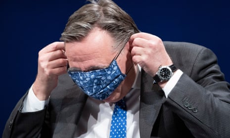 Quebec’s premier, François Legault, gets himself into a muddle over masks on Friday.