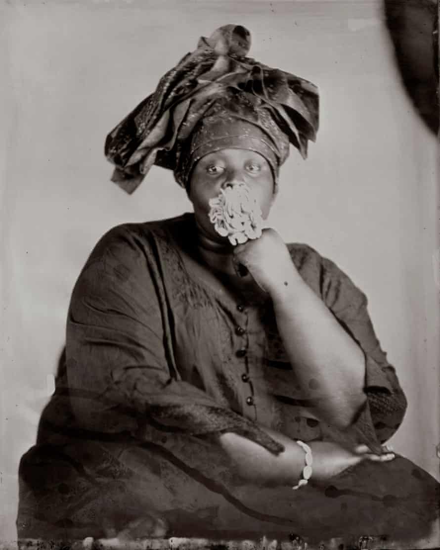 One of a series of photographs by Khadija Saye that are on show at the Diaspora pavilion during the 57th Venice Biennale