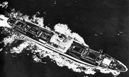 The Soviet freighter Anosov takes missiles out of Cuba on 9 November, 1962.