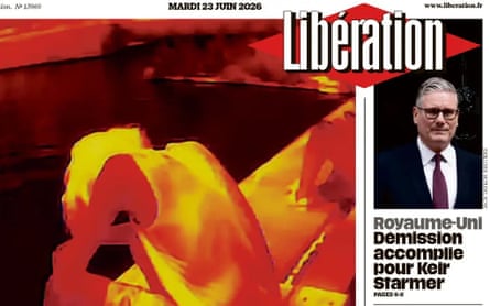 The front page of Liberation Libération after Keir Starmer’s resignation.