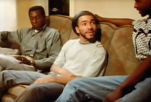 Anthony Ekundayo Lennon with two other actors in the BBC Everyman play Chilling Out in 1990