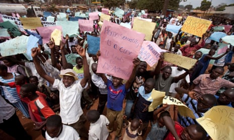 Anti-homosexuality protesters in Uganda