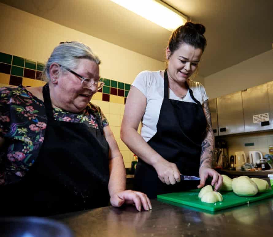Susan Banks, 68, and Jennifer Quimby, 38, both love the cooking lessons at Let’s All Eat, and Quimby says she has wasted less and saved money by learning how to cook.