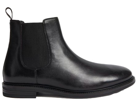 M&S black leather Chelsea boot