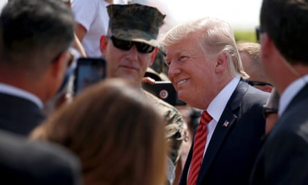 Donald Trump greets Marines in Yuma, Arizona.